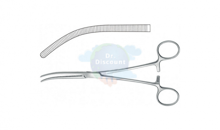 Зажим гемостатический, по Pean, изогнутый, длина 24 см